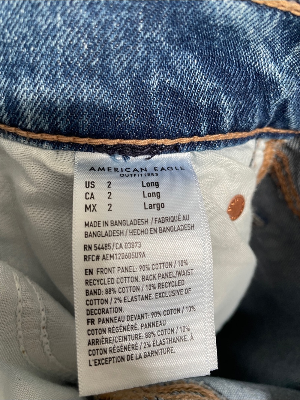 American Eagle size 2 long low rise ultra Wide-Leg Jeans in Blue Wash - Picture 8 of 11